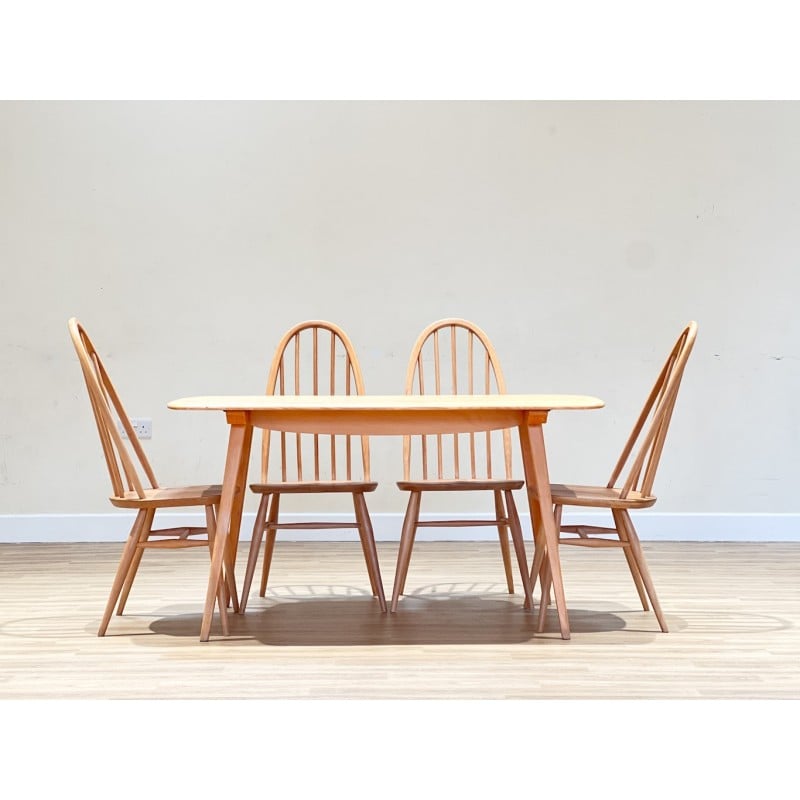 Vintage light elm dining table by Lucian Ercolani, England 1960