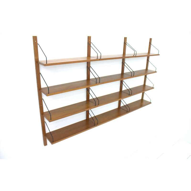 Teak wall shelving unit by Poul Cadovius - 1960s