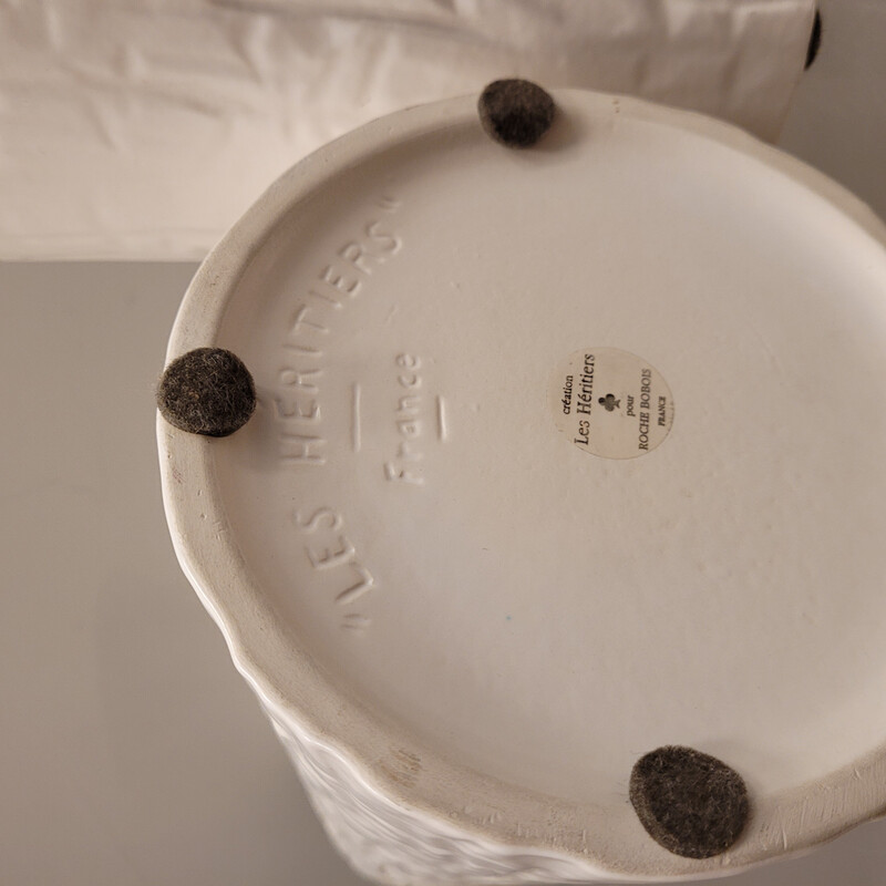 Coppia di vasi Canard d'epoca in ceramica smaltata per Roche Bobois, Francia