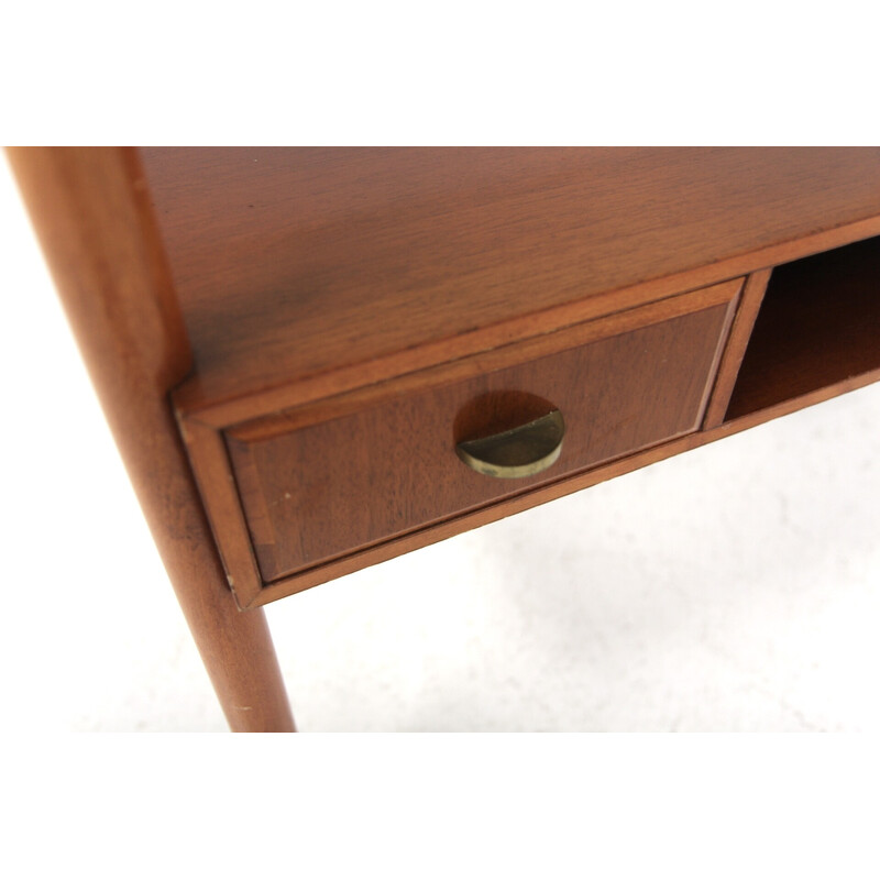 Vintage mahogany chest of drawers and glass top, Sweden 1950