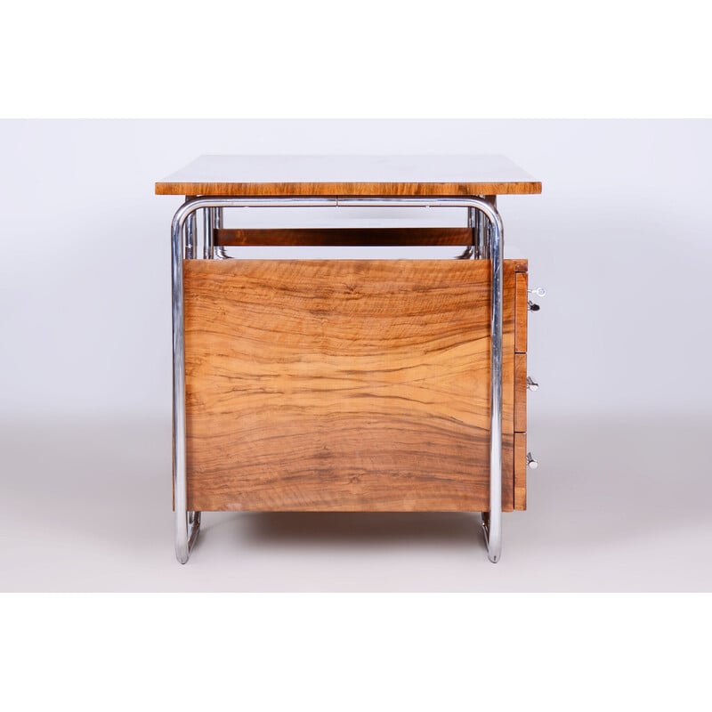 Vintage Bauhaus walnut desk by Robert Slezák for Slezak Factories, Czechoslovakia 1930