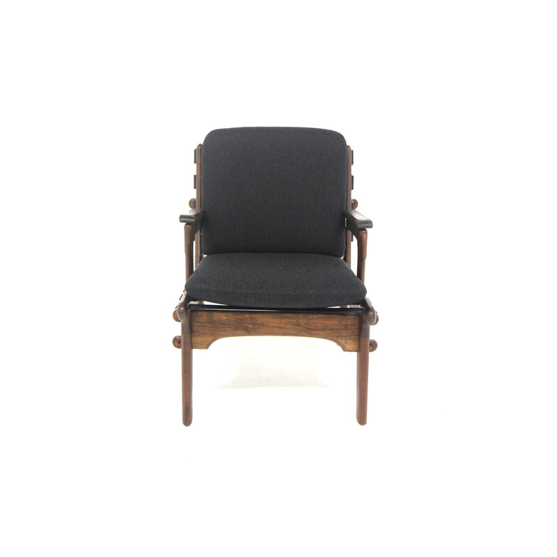 Vintage teak and fabric armchair, Sweden 1960