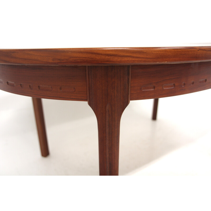 Vintage "Rimbo" rosewood dining table with 2 extensions for Group Troeds, Sweden 1960