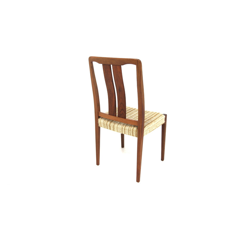 Set van 4 vintage stoelen van rozenhout en stof, Zweden 1960