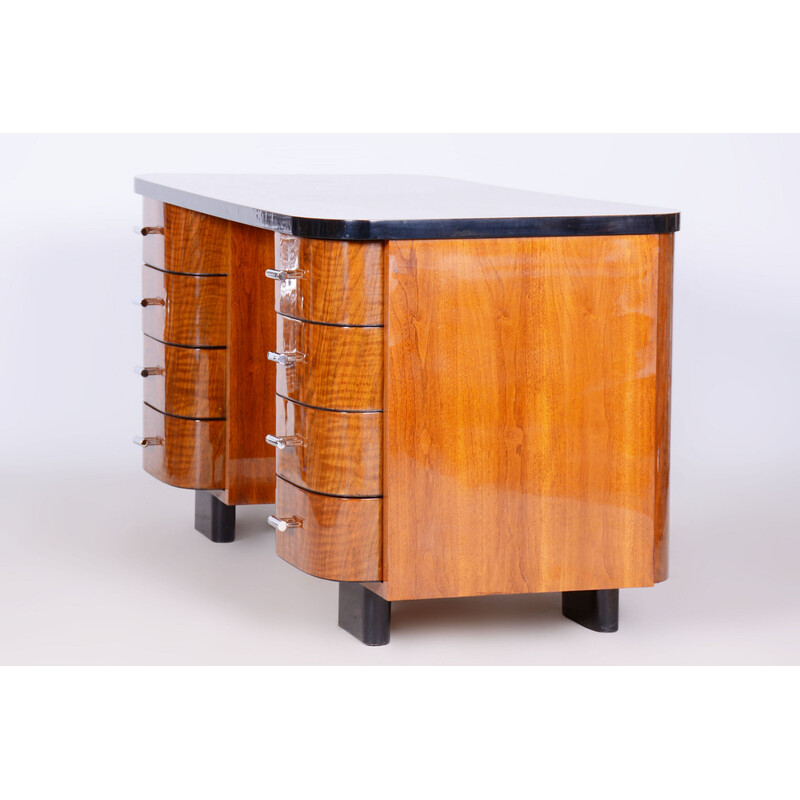 Vintage Art Deco walnut desk by J. Halabala for Up Závody, Czechoslovakia 1950