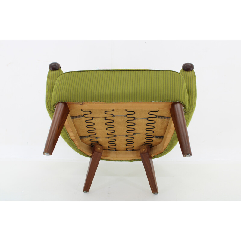 Vintage teak and fabric armchair, Denmark 1960