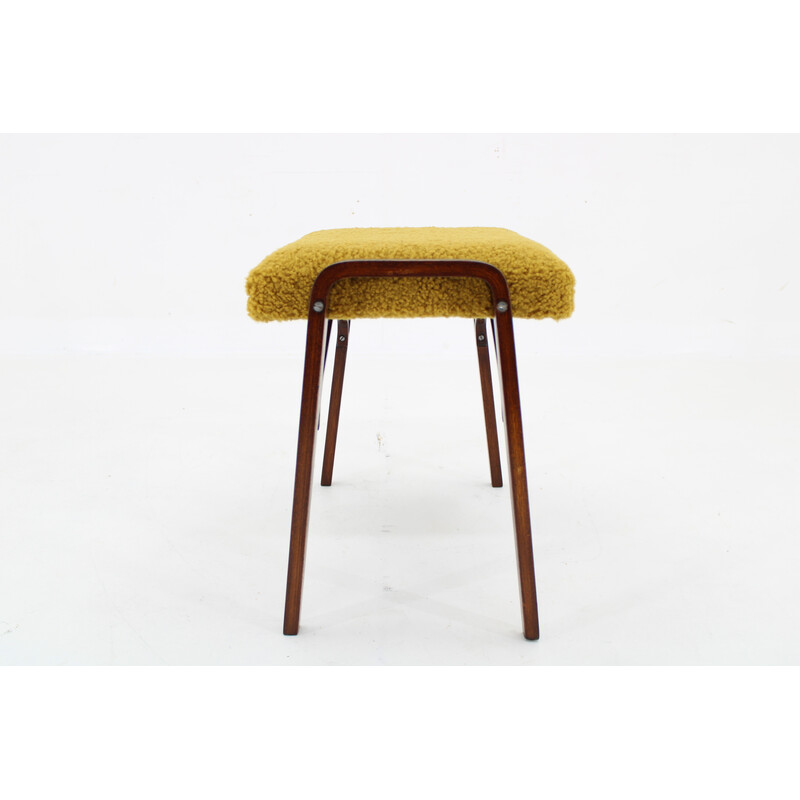 Vintage beech stool, Czechoslovakia 1960