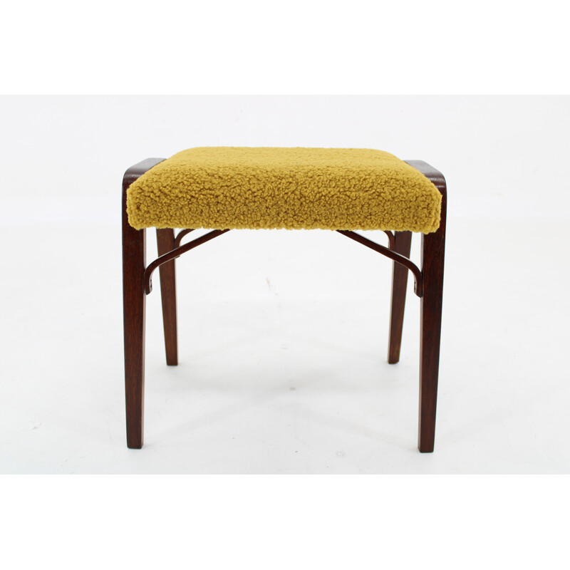 Vintage beech stool, Czechoslovakia 1960