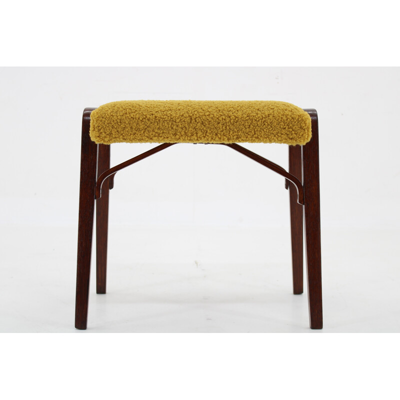 Tabouret vintage en hêtre, Tchécoslovaquie 1960