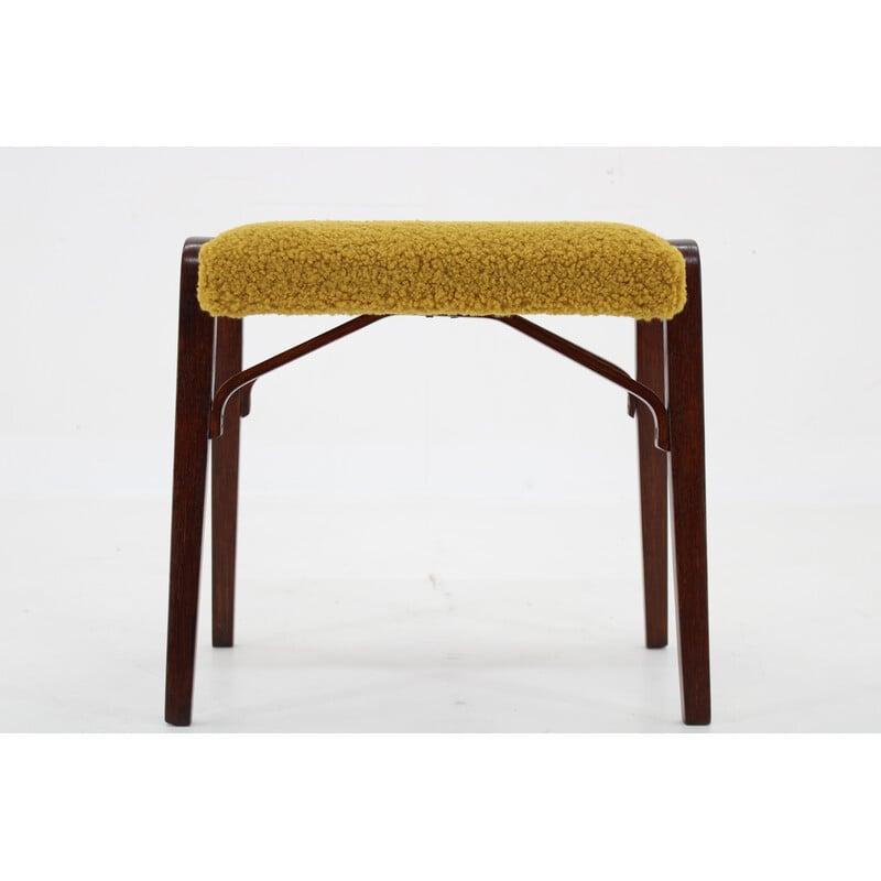 Vintage beech stool, Czechoslovakia 1960