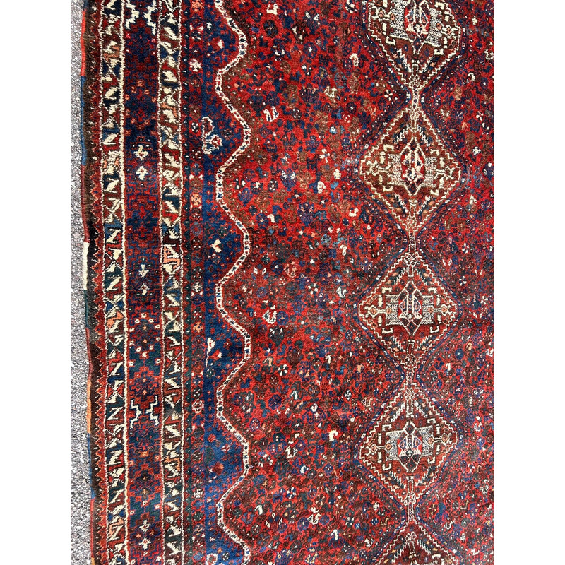 Vintage handgeknoopt wollen oosters tapijt, 1970