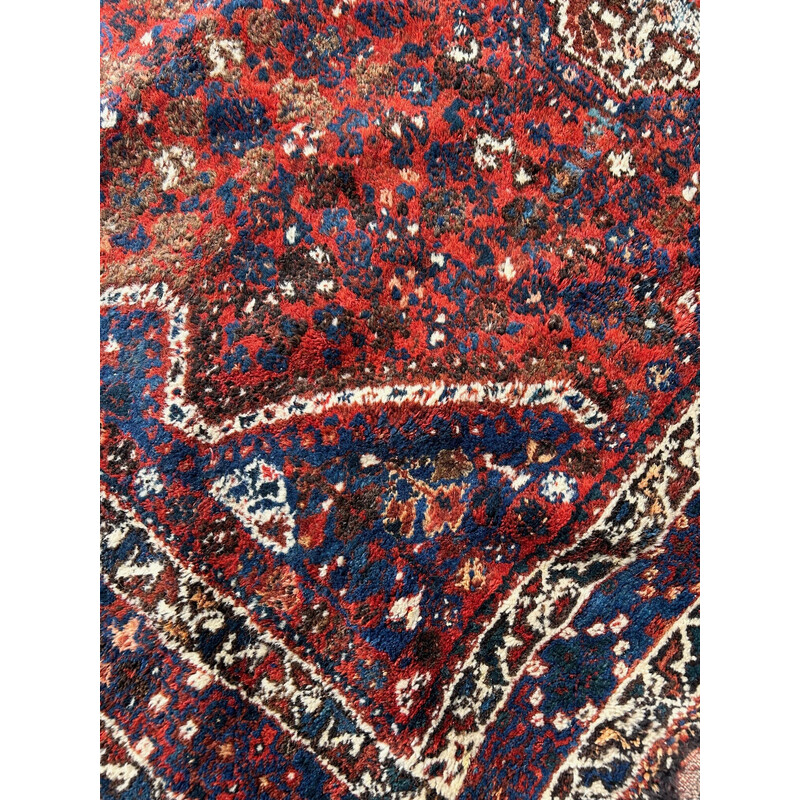 Vintage oriental hand-knotted wool rug, 1970