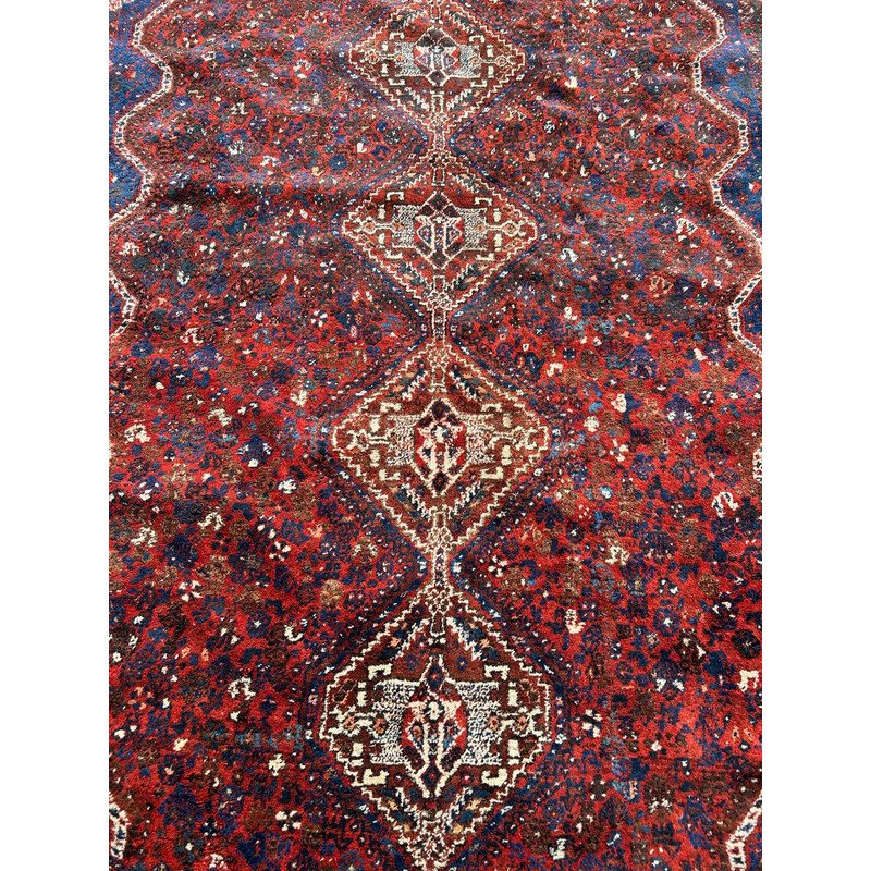 Vintage oriental hand-knotted wool rug, 1970