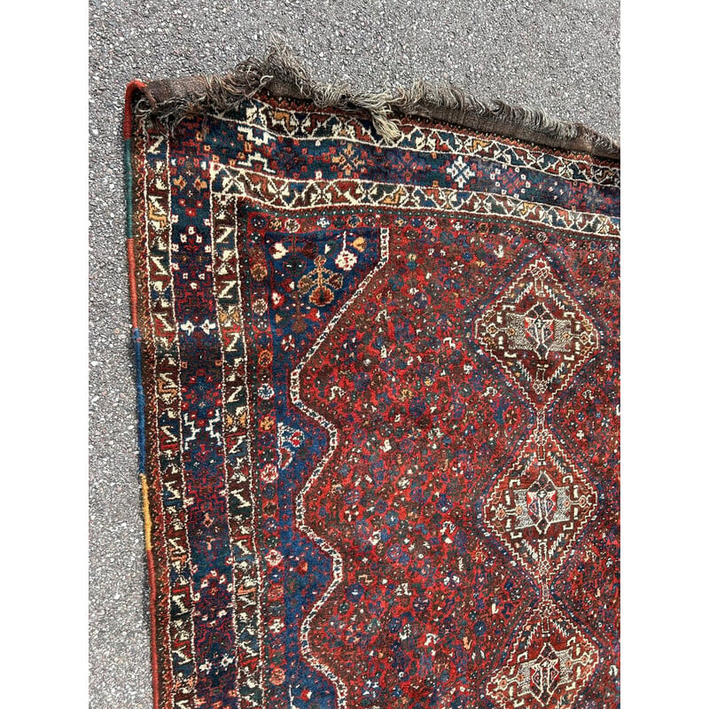 Vintage handgeknoopt wollen oosters tapijt, 1970