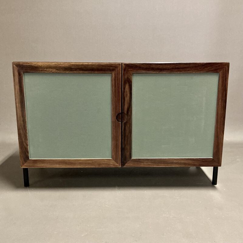 Vintage chest of drawers in rosewood and metal, 1950