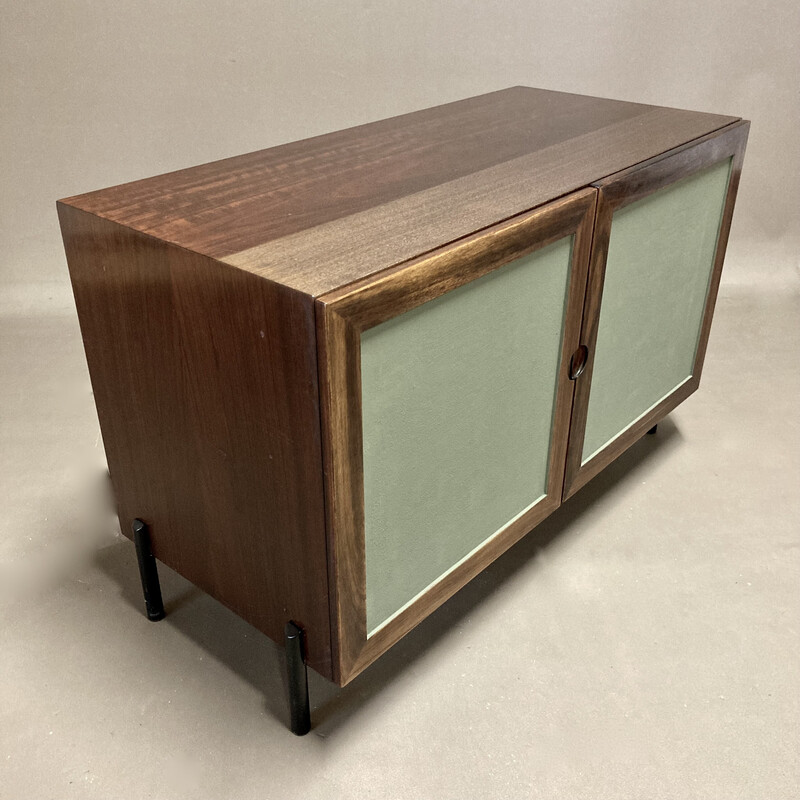 Vintage chest of drawers in rosewood and metal, 1950