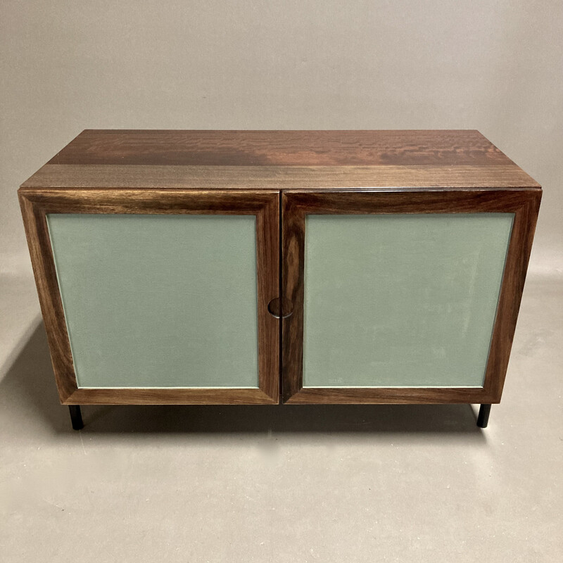 Vintage chest of drawers in rosewood and metal, 1950