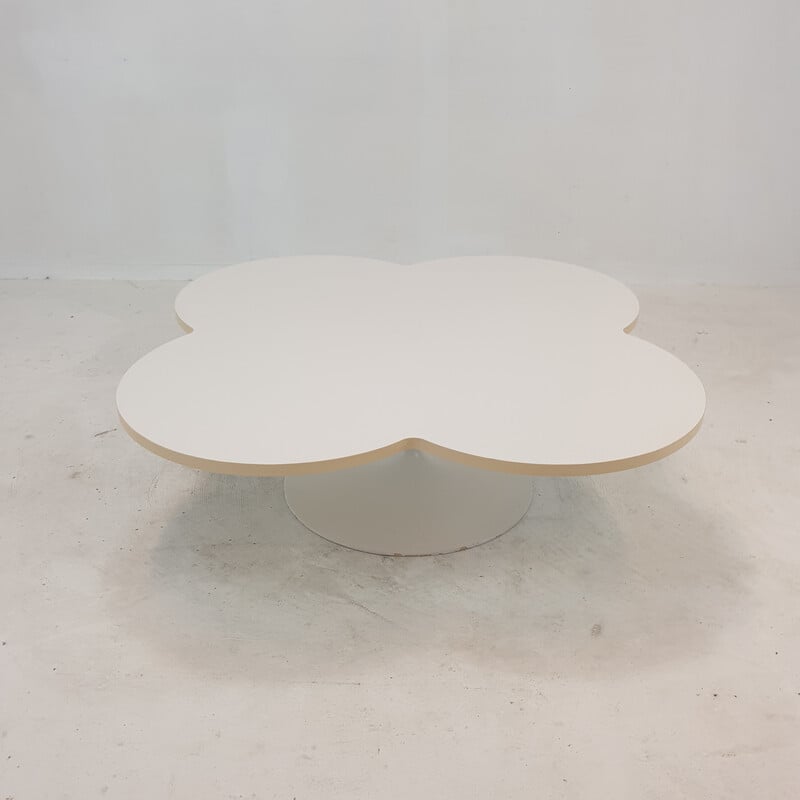 Table basse vintage "Flower table" en stratifié blanc par Kho Liang pour Artifort, Pays-Bas 1960
