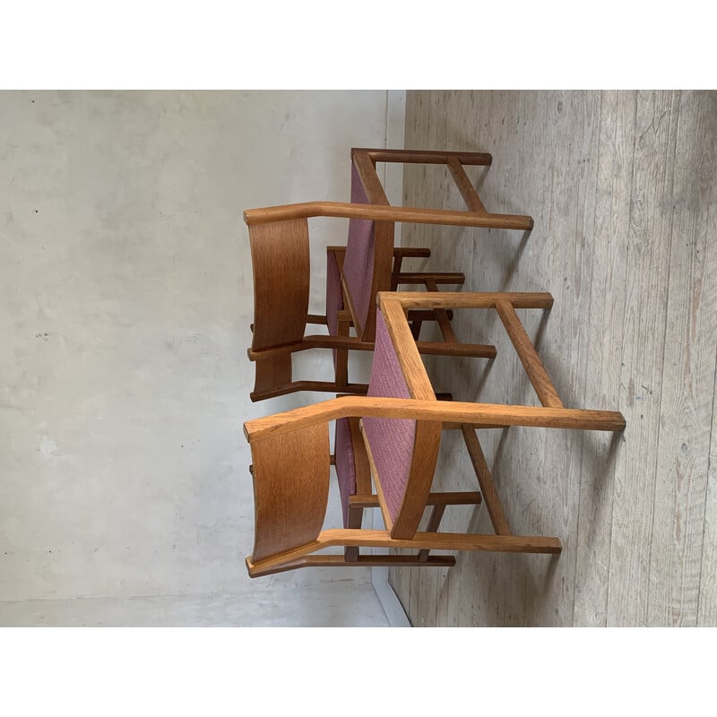 Conjunto de 4 cadeiras vintage em carvalho maciço oleado de Borge Mogenson para a Søborg Møbelfabrik, Dinamarca