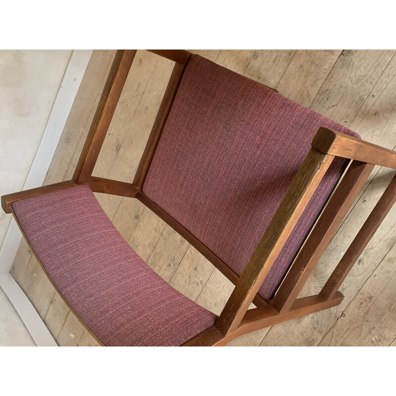 Paar vintage fauteuils in geolied massief eiken en stof van Borge Mogensen voor Søborg Møbelfabrik, Denemarken