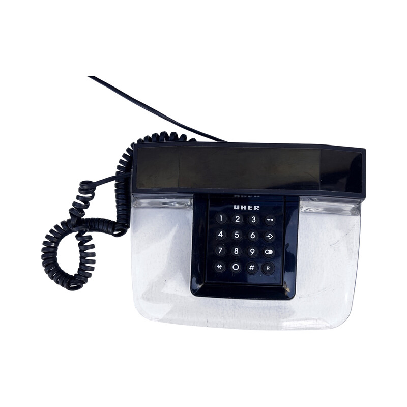 Telefone fixo vintage em plexiglass para Decko, Itália 1990