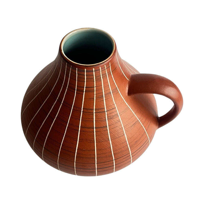 Vase vintage type 459-17 en céramique avec anse pour Gramann Keramik, Allemagne 1970