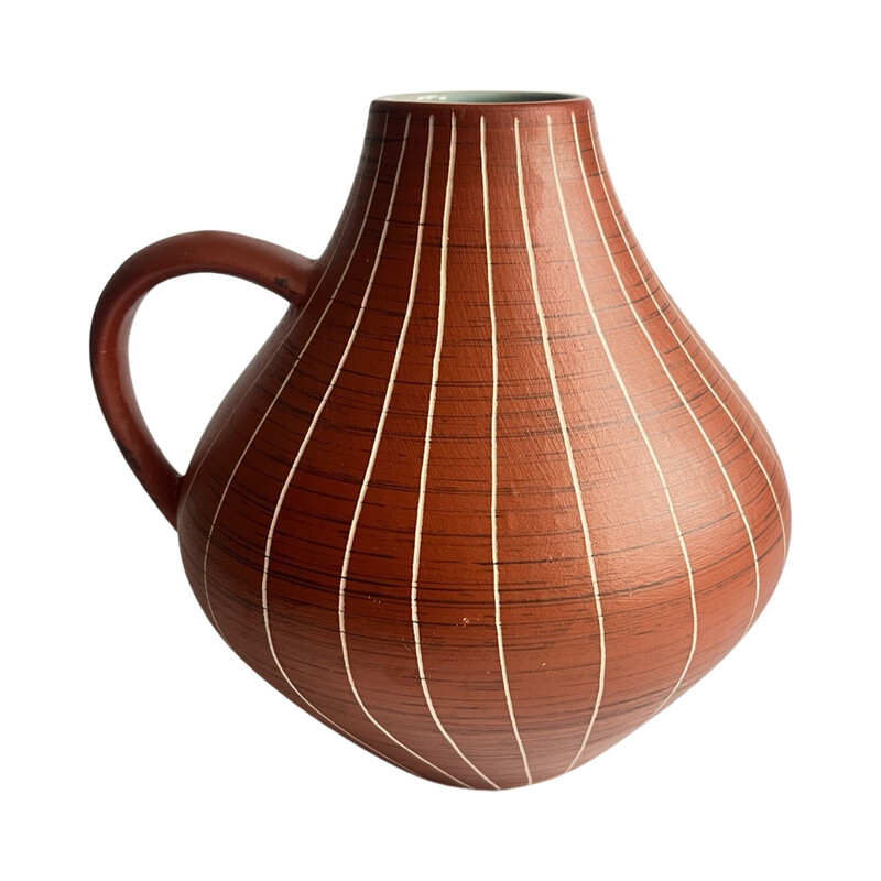 Vase vintage type 459-17 en céramique avec anse pour Gramann Keramik, Allemagne 1970