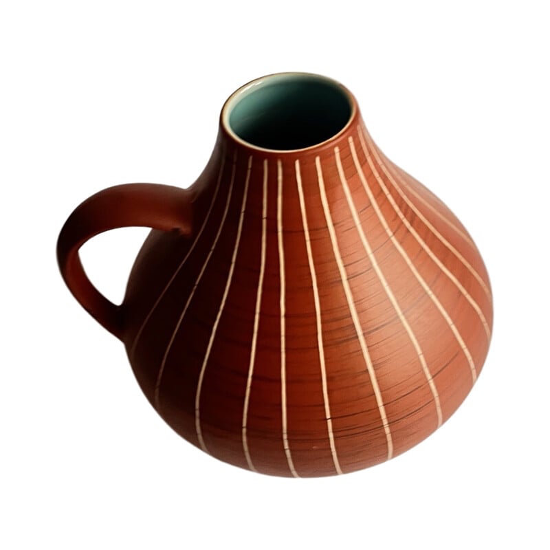 Jarrón de cerámica vintage tipo 459-17 con asa para Gramann Keramik, Alemania 1970