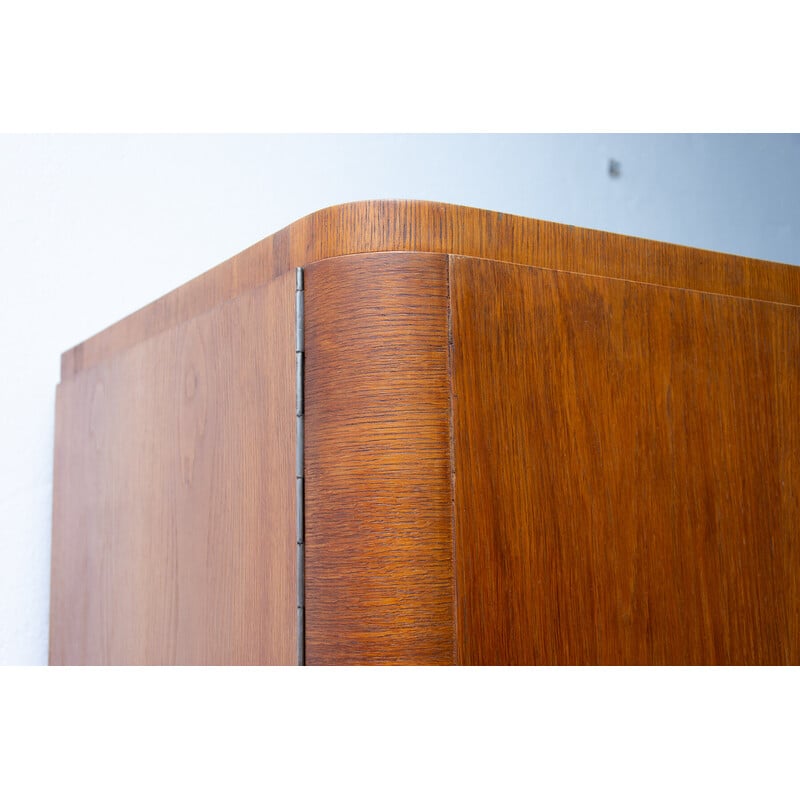 Vintage Bauhaus oak wood cabinet by Vichr and Spol for Kovona, Czechoslovakia 1930