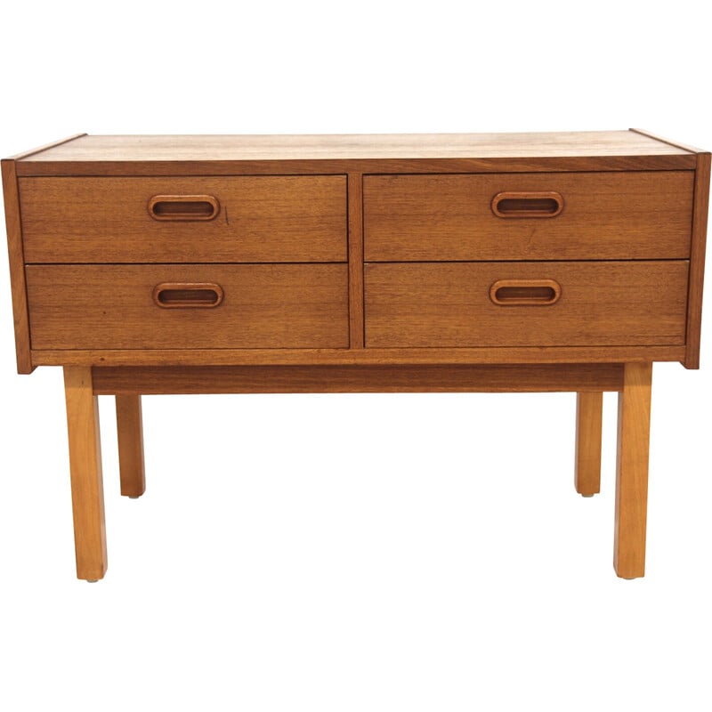 Vintage teak and beech chest of drawers, Sweden 1960