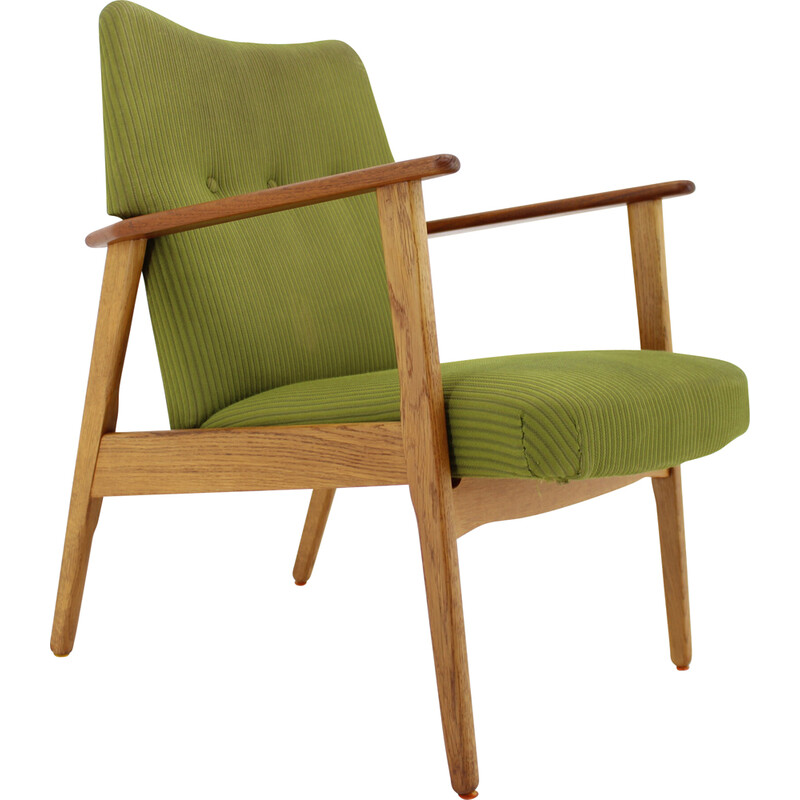 Vintage teak en eiken fauteuil van Kurt Olsen, Denemarken 1960