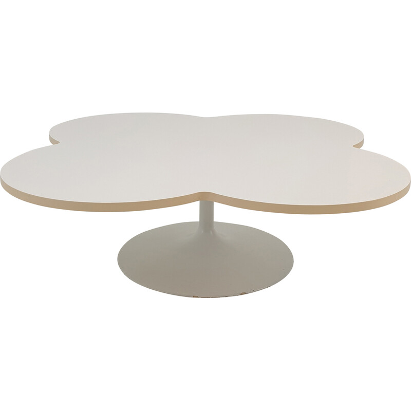 Vintage "Flower table" coffee table in white laminate by Kho Liang for Artifort, Netherlands 1960