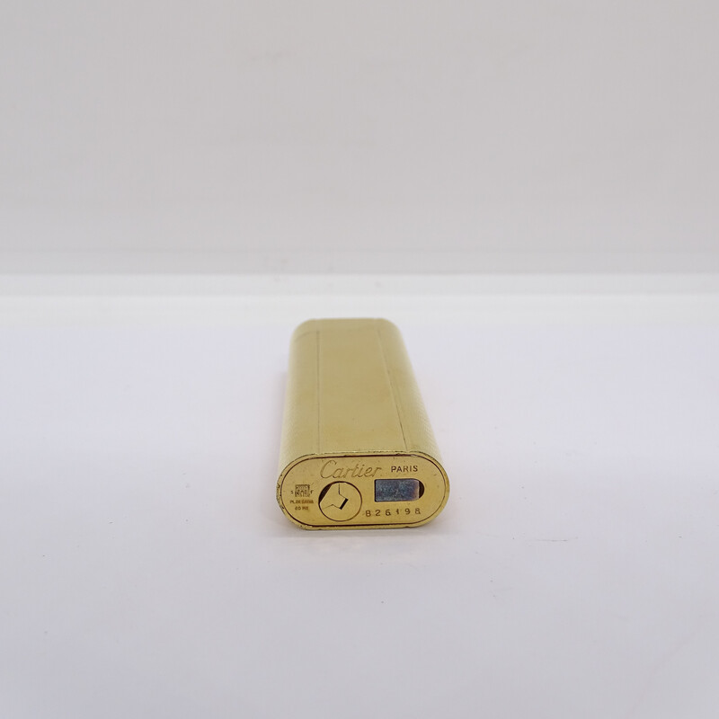Encendedor de lujo vintage chapado en oro amarillo de 18 quilates para Cartier, Francia