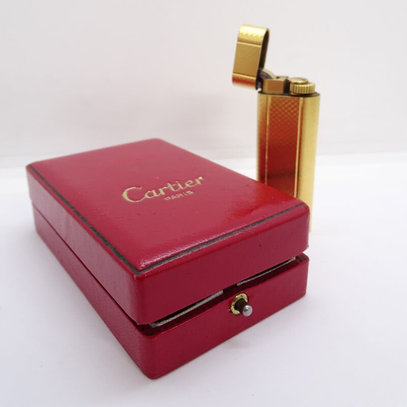 Vintage luxe aansteker in 18k geelgoud voor Cartier, Frankrijk