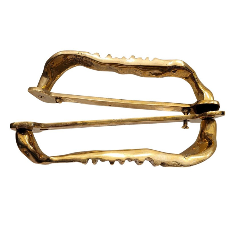 Pair of vintage solid gilded bronze handles by David Marshall, Spain 1970