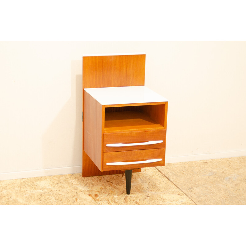 Vintage ash and beech wood nightstand by Mojmír Požár for Up Závody, Czechoslovakia 1960