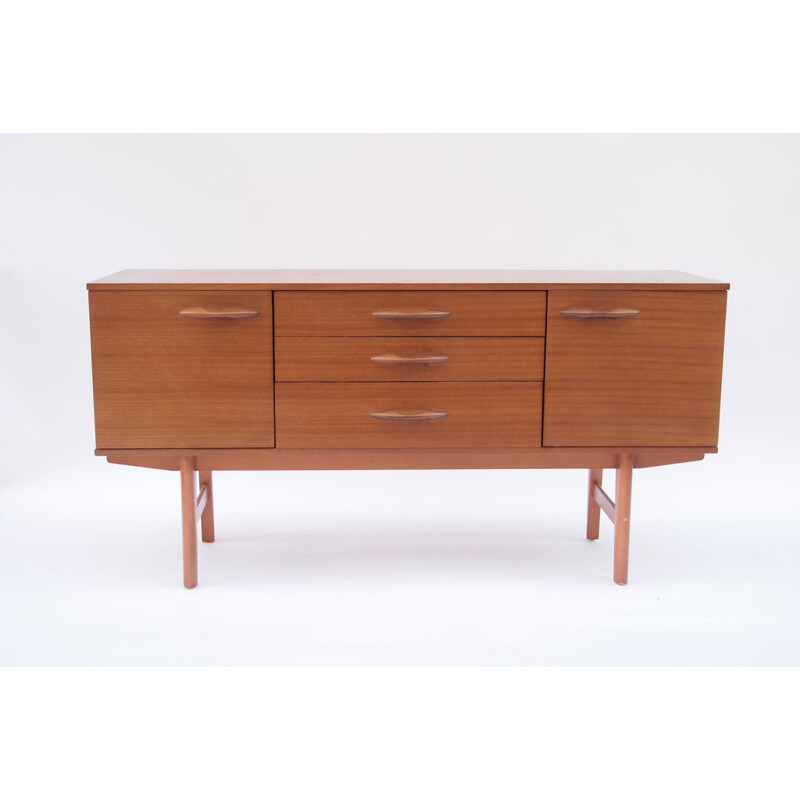Mid-century small high sideboard in red teak - 1950s