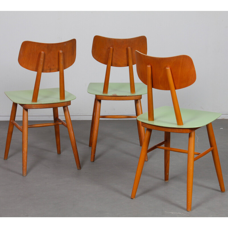 Set of 3 vintage chairs for Ton, Czechoslovakia 1960