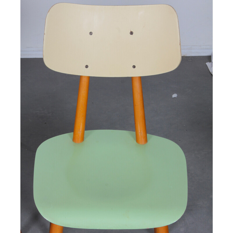 Conjunto de 3 cadeiras Ton vintage, Checoslováquia 1960