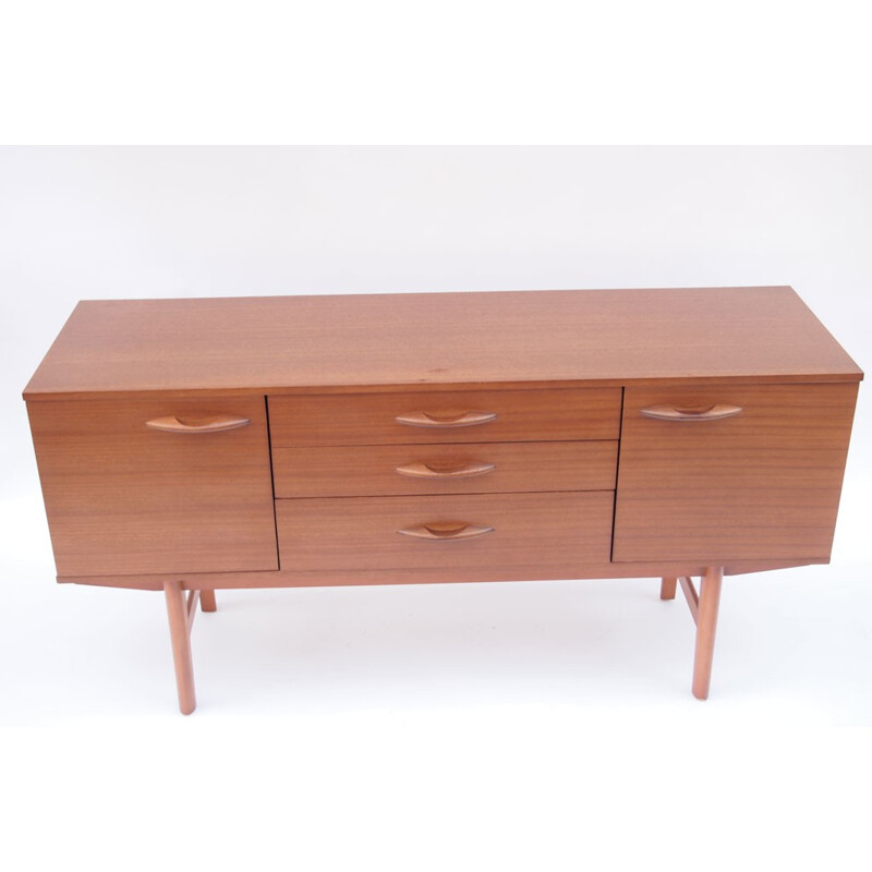 Mid-century small high sideboard in red teak - 1950s