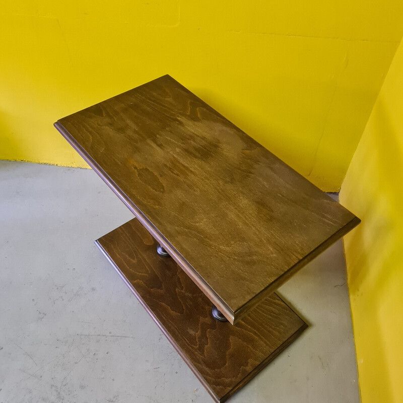 Mesa de apoio de madeira vintage, 1970