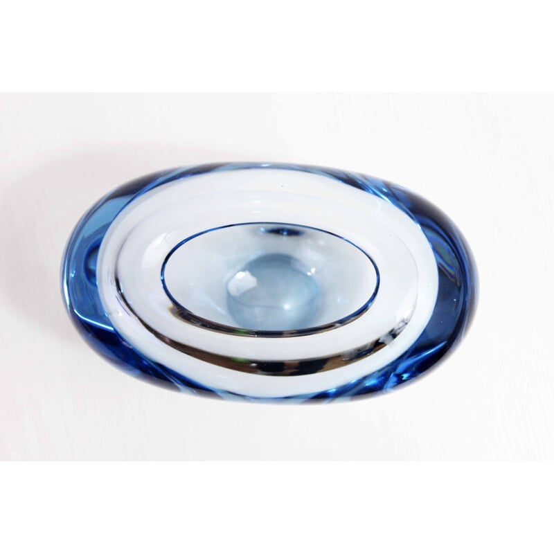 Vintage blue glass vase by Per Lütken for Holmegaard, Denmark 1960