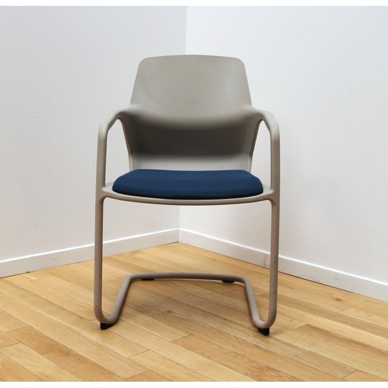 Paire de fauteuils de bureau vintage Metrick en métal et plastique pour Wilkhann