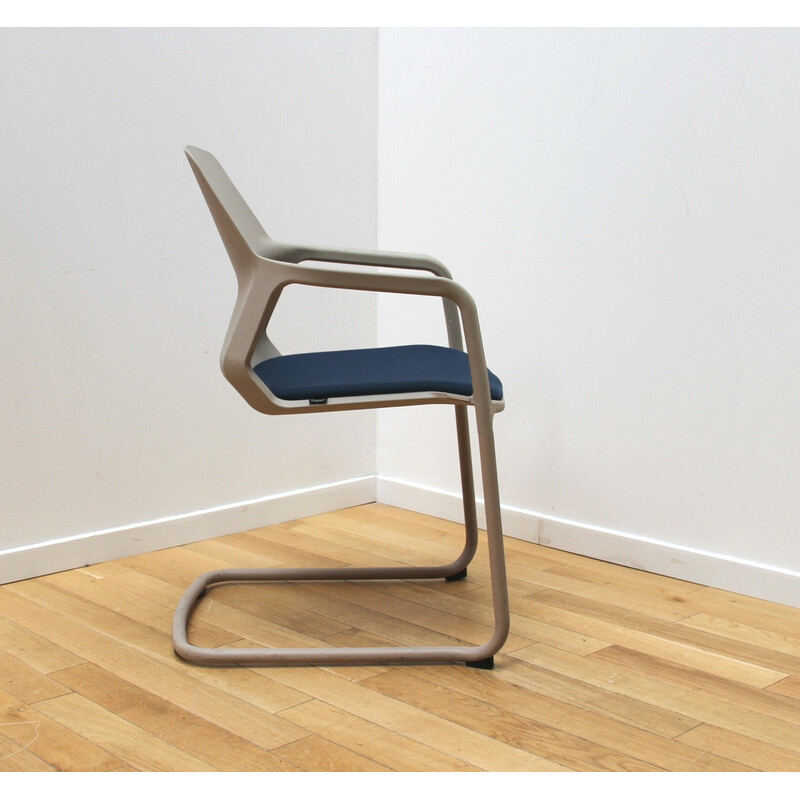 Par de cadeiras de escritório Metrick vintage em metal e plástico para Wilkhann