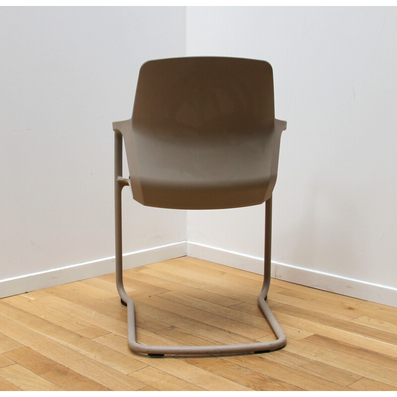 Pareja de sillas de oficina Metrick vintage de metal y plástico para Wilkhann