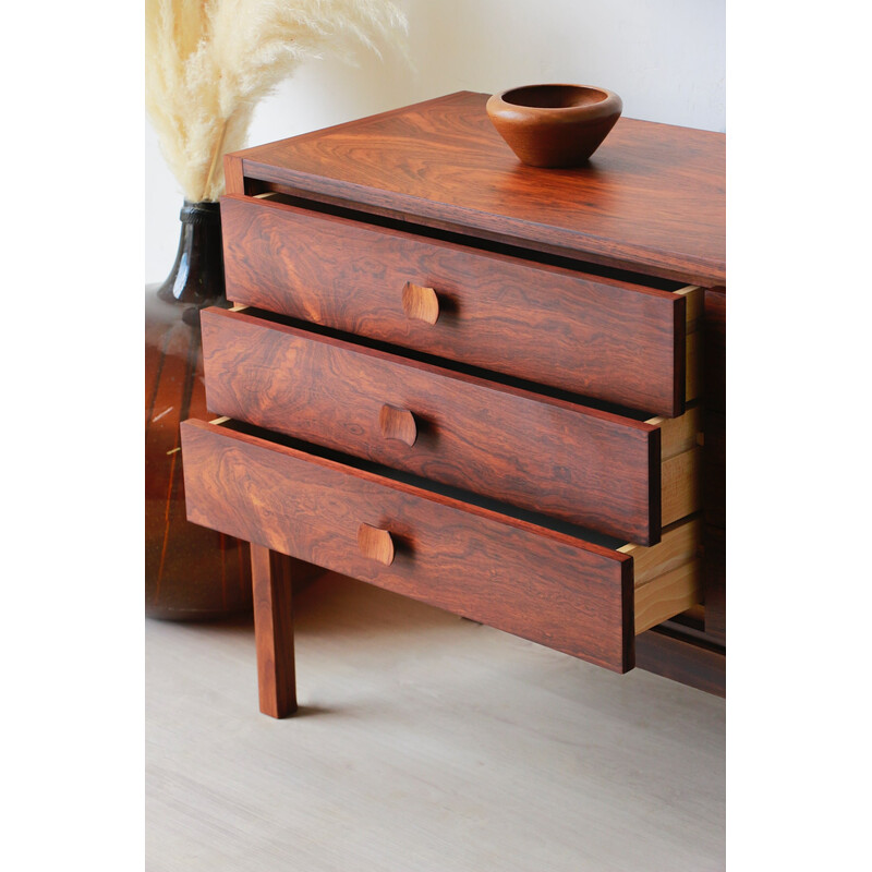 Vintage rosewood chest of drawers with 6 drawers, 1960