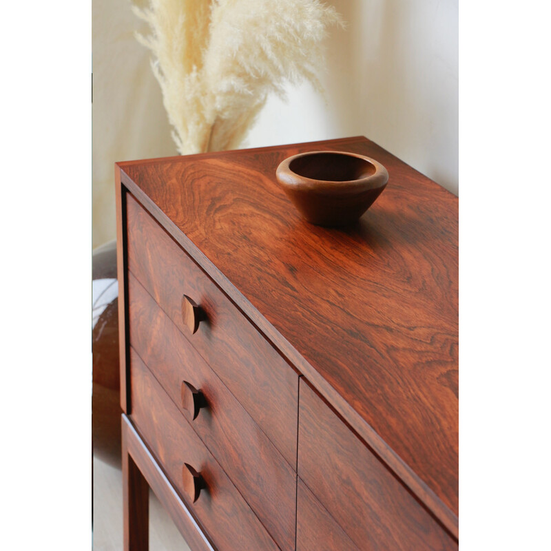 Vintage rosewood chest of drawers with 6 drawers, 1960