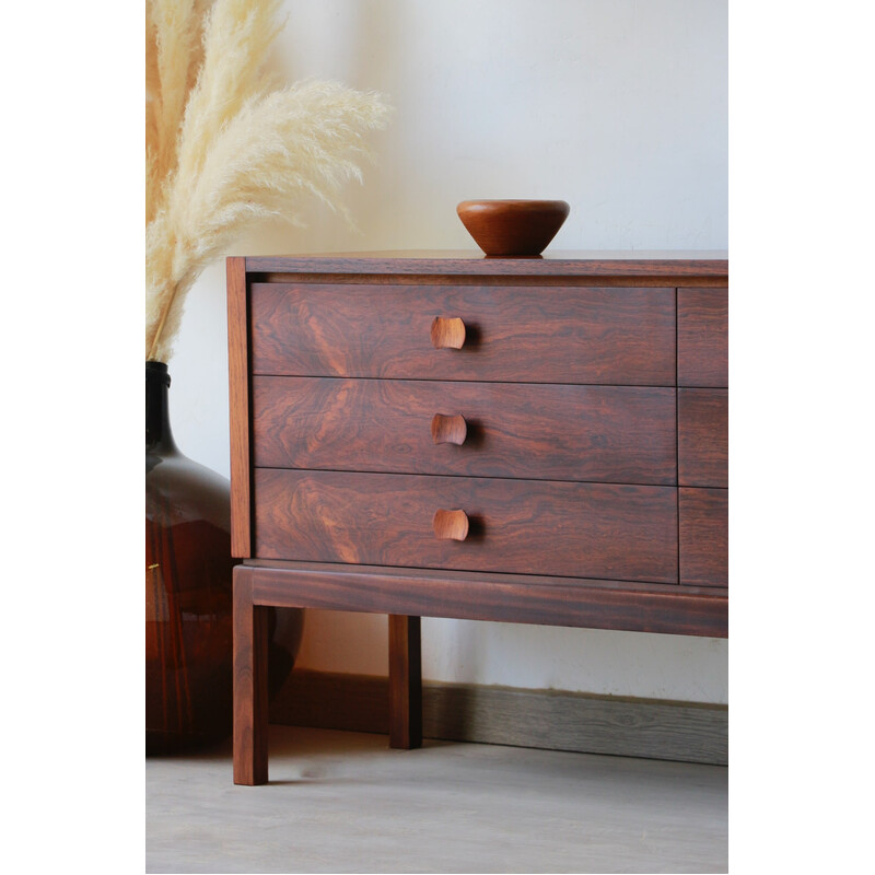 Vintage rosewood chest of drawers with 6 drawers, 1960