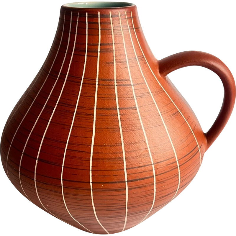 Vintage ceramic vase type 459-17 with handle for Gramann Keramik, Germany 1970