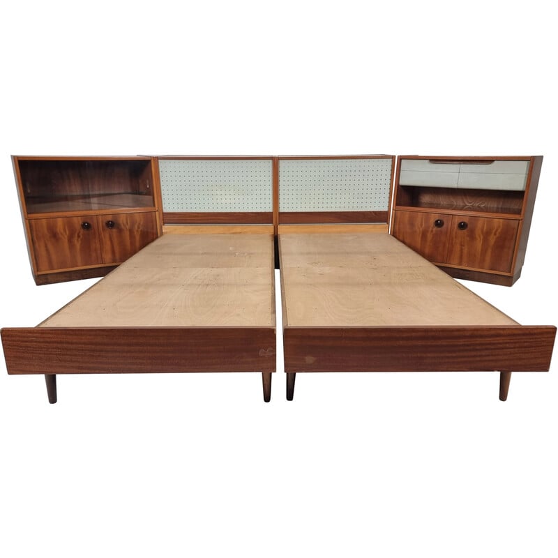 Vintage daybed with pair of bedside tables by Frantisek Mezulanik for Up Zavody, Czechoslovakia 1960